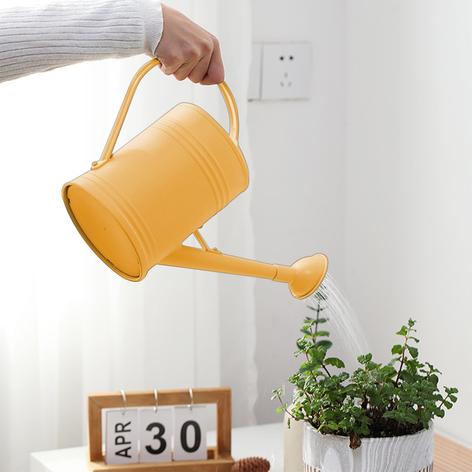 Long Spout Watering Can for Indoor Plants 2L Watering Kettle with Long Nozzle, Plastic Gardening Watering Can for Indoor Plants, Flower Wall Decor