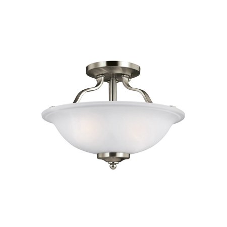 

2 Light Semi-Flush Mount in Traditional Style 13 inches Wide By 8.88 inches High-Brushed Nickel Finish-Led Lamping Type Bailey Street Home