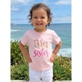 thumbnail image 5 of BemeyourBBs Toddler Baby Girl Big Sister Little Sister Matching Shirt Outfit Summer Pink T Shirt Newborn Baby Girl Romper Kids Girl Letter Flower Embroidery Short Sleeve Pullover Tee Shirt Tops, 5 of 9