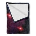 thumbnail image 2 of Space Soft Flannel Fleece Throw Blanket, 4 Comet on the Sky Stardust Meteor Shower Wish Halo Scenery, Cozy Plush for Indoor and Outdoor Use, 60" x 80", Magenta Blue, by Ambesonne, 2 of 5