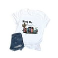 thumbnail image 4 of XCHQRTI Keep On Truckin Tee Shirt Women Cactus Shirts White Trucker Tee, 4 of 5