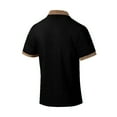 thumbnail image 3 of BXINGOHAI Men's Casual Shirts Classic Button Basic Short Sleeve Shirt Solid Color Cotton Tees Golf Stylish Tops Black,L, 3 of 6
