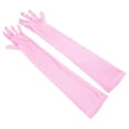thumbnail image 2 of Lispipm Long Opera Party Gloves for Women 1920s 20s Halloween Satin Glove Elbow Length Bridal Evening Dress Arm Sleeve Pink, 2 of 3
