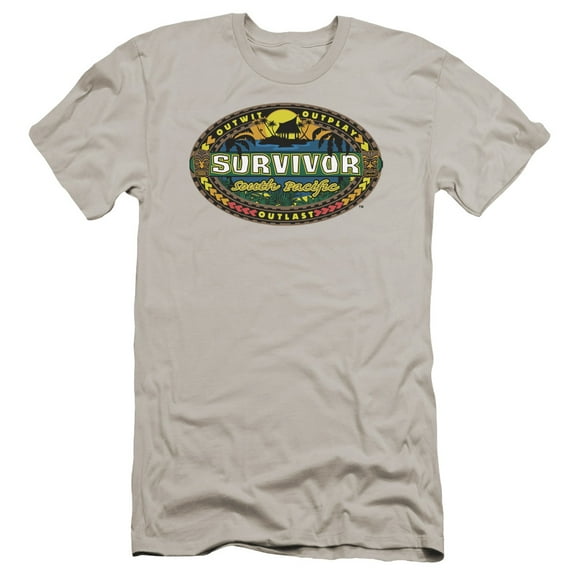 Survivor South Pacific Premium Canvas Adult Slim Fit 30/1 T-Shirt Silver