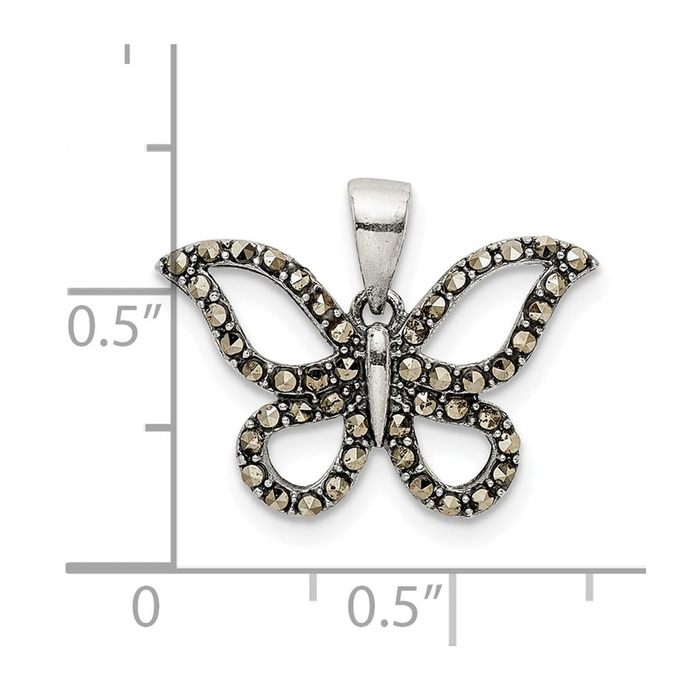 Marcasite Butterfly Necklace 925 Sterling Silver Corona Sun Jewelry Marcasite Butterfly Necklace 925 Sterling Silver Corona Sun Jewelry
