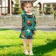 thumbnail image 5 of Girls' long-sleeved dress Witch Hat and Black Cat Girls' A-line dress with ribbed cuffs Soft and comfortable, 5 of 6