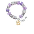 thumbnail image 2 of Delight Jewelry Acrylic Small Paw Goldtone Purple Butterfly Bead Charm Bracelet, 7"+1" Extender, 2 of 5