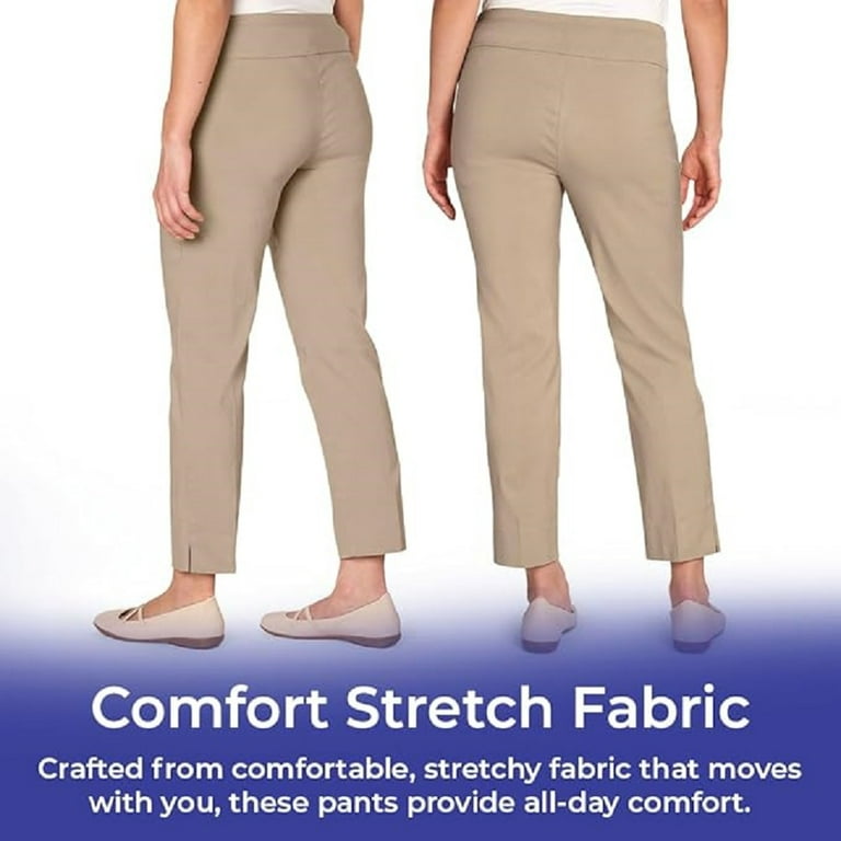 Sagefinds Women Slenderizing Ankle Pants Slim Pull on Slacks Stretch Fit Tummy Control Size 8 Walmart