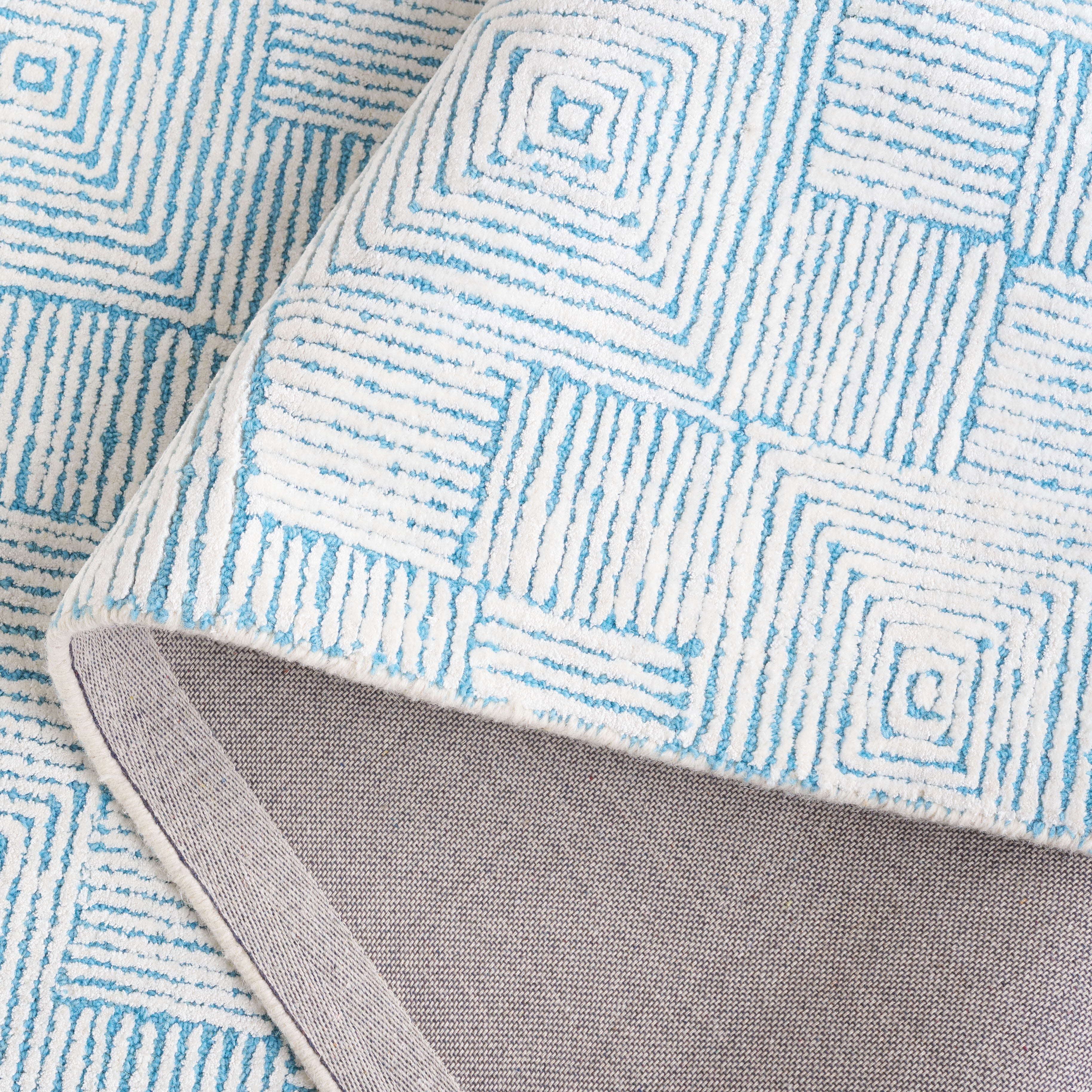 SAFAVIEH Glamour Damhan Geometric Area Rug, Ivory/Turquoise, 4' x 6'
