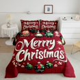 thumbnail image 2 of Red Christmas Toddler Bedding Set,Merry Christmas Comforter Set,Christmas Tree Stars Bed Set,Winter Snowflake Down Comforter, 2 of 7