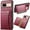 Red, variant on for Google Pixel 7 Crocodile Pattern Leather Phone Case, Classic Croc-printed Check Leather Magnetic Folio Flip ID Credit Card Holder Slot Back Cover Bag, Kickstand Support