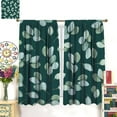 thumbnail image 3 of Eucalyptus Curtains Nature Botanical Blackish Green Leaves Pattern Blackout Print Rod Pocket Window Drapes for Bedroom Living Room 52x84in, 3 of 6