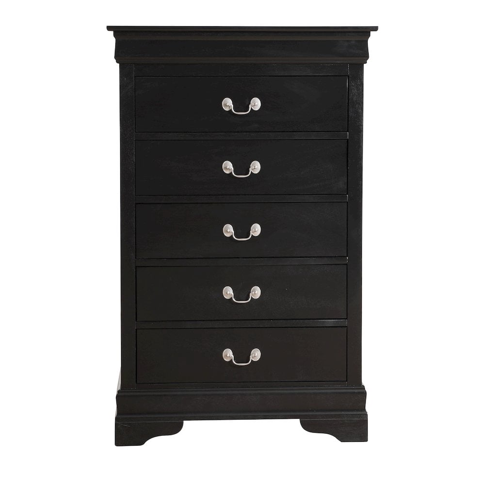 Glory Furniture LouisPhillipe Chest in Black Color