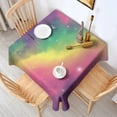 thumbnail image 2 of Colorful Tie Dye Nebula Pattern Square Tablecloth,Waterproof Square Table Cover,Wipeable Spillproof Washable Table Cover for Home Kitchen Party Decor 42"X42"(107x107cm), 2 of 6
