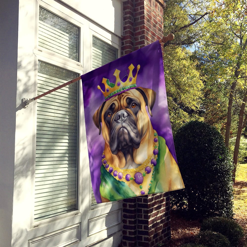 Bullmastiff King of Mardi Gras House Flag 28 in x 40 in