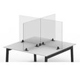 thumbnail image 2 of RECLAIM® Acrylic Sneeze Guard Desk Divider - 60" x 30" Tabletop, Clear, 2 of 9
