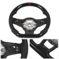 thumbnail image 4 of Carbon Fiber Look Steering Wheel with Perforated Leather Grip, ABS Flat Bottom Design, Carbon Fiber Look, Flat Bottom Design, for GTD R Performance Car Types, Fit for GTD R, 4 of 7