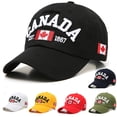 thumbnail image 2 of New Summer Men's Baseball Cap Hip Hop Embroidery Letter Canada Cap Ladies Men's Hombre Hat Casual Hip-hop Hat Canada Dad Hat Maple Leaf Flag Cap Embroidered Unisex, 2 of 7
