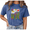 1-Blue, variant on Giffimy Women's Blue Colorful Retro Floral Vintage Washed T-Shirt Short Sleeve S-2XL Relaxed Fit Top