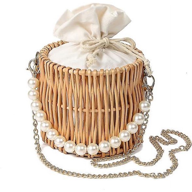 Bolsos de playa de paja para mujer, bolso de mano de verano, bolso de mimbre tejido de ratán, bolso de mano de ganchillo