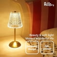 thumbnail image 4 of Cordless Table Lamp, Rechargeable Battery Operated Lamp, 3 Color Modes & Stepless Dimmable LED Touch Lamp, Portable Crystal Gold Metal Beside Lamps fo, 4 of 5