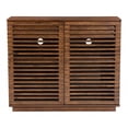 thumbnail image 3 of HomeRoots 396329 42 in. Walnut Wood Accent Cabinet with Three Shelves & Two Drawers, 3 of 5