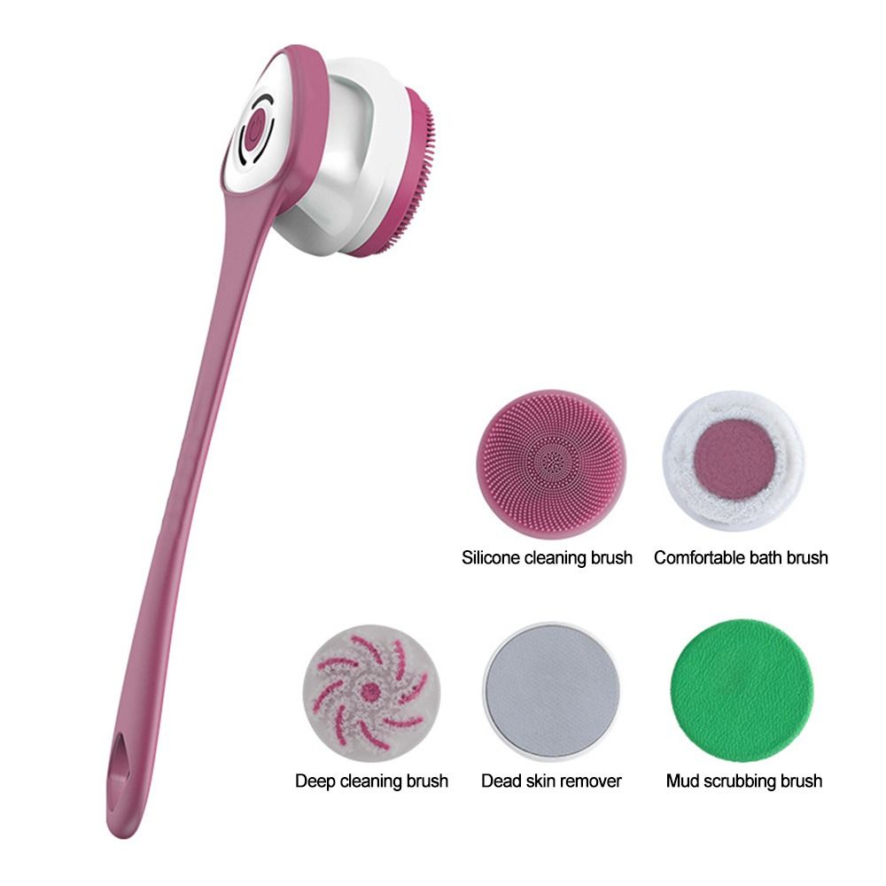 Rechargeable 5 Brush Heads USB Electric Massage Brush Bath Shower Back