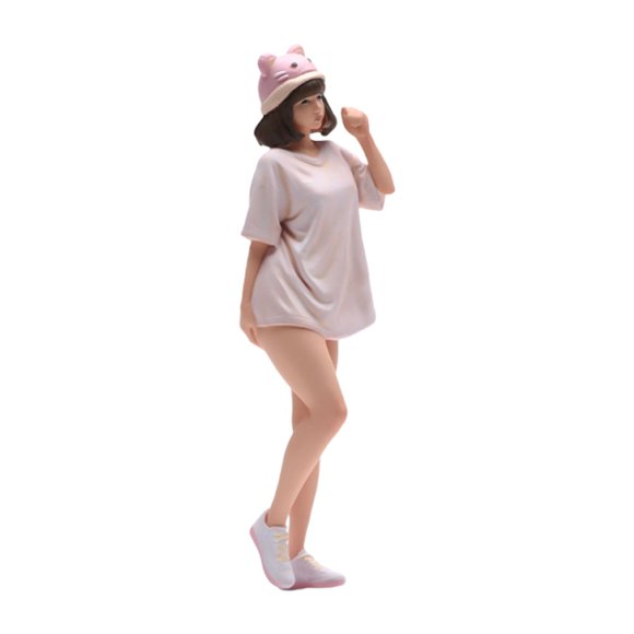 Figura femenina a escala 1:24, figura de niña, figurita pintada a mano, diorama artesanal, accesorio para diorama en miniatura, ideal para regalo de