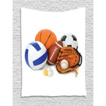 Sports Tapestry Many Different Sports Balls All Together