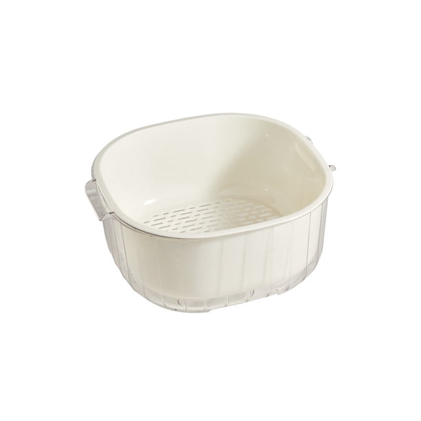 Bewildely Escurridor de cocina, estante de doble capa, escurridor de limpieza para de frutas y verduras, organizador hueco para el hogar, Organizadores de utensilios de cocina Pequeña