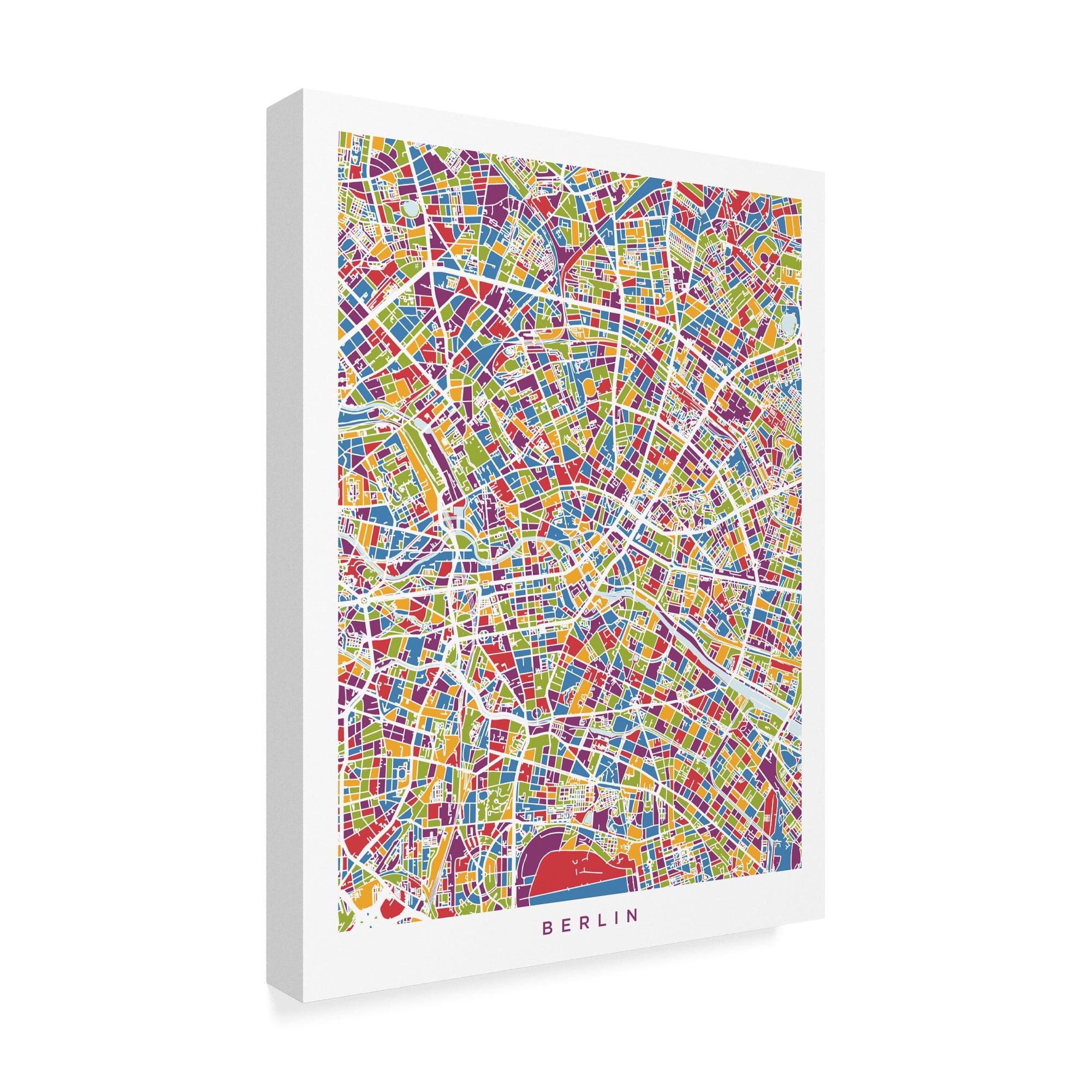 Trademark Fine Art 'Berlin Germany City Map' Canvas Art by Michael Tompsett