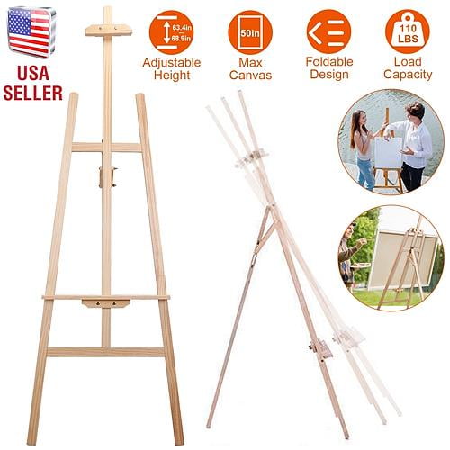 iMountek Painting Easel Stand Wooden Inclinable A Frame Tripod Easel Drawing Stand with 63.4 in-68.9in Adjustable Height Hold Canvas up to 50in