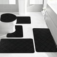 thumbnail image 4 of ZZkhGo 5 Piece Plush Foam Bath Rug Set Soft Absorbent Non Slip Machine Washable Bathroom Mat Variety Color Options, 4 of 7
