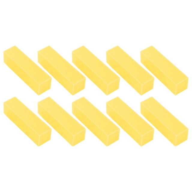 Unique Bargains 10 Pcs Comfortable Rectangle Nail Buffers for DIY Yellow