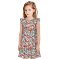thumbnail image 1 of Vsdgher Flamant Rose pour Filles Chemises de Nuit Manches Courtes à Volants Robe de Nuit Pyjama pour Fête-TTG, 1 of 6