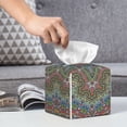 thumbnail image 4 of Kdxio Snowflake Colorful Print Tissue Box Cover,Square Decorative PU Leather Facial Paper Case Organizer Holder Dispenser for Bathroom,Night Stands,Desk,Car 5.2''X5.2''X5.2'', 4 of 6