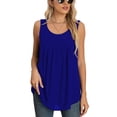 thumbnail image 2 of Camiseta sin mangas de gasa NikouMX para mujer Verano Color puro Plisado Tamaño S M L XL XXL, 2 of 6