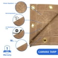thumbnail image 6 of Covers&All Canvas Tarp Waterproof 16 Oz, 550 GSM 28 Mil Thick Heavy Duty Camping Tarp Multi-Purpose Tarpaulin for Camping, Woodpile, Residential Commercial & Industrial Use (4" L x 4" W, Tan), 6 of 8