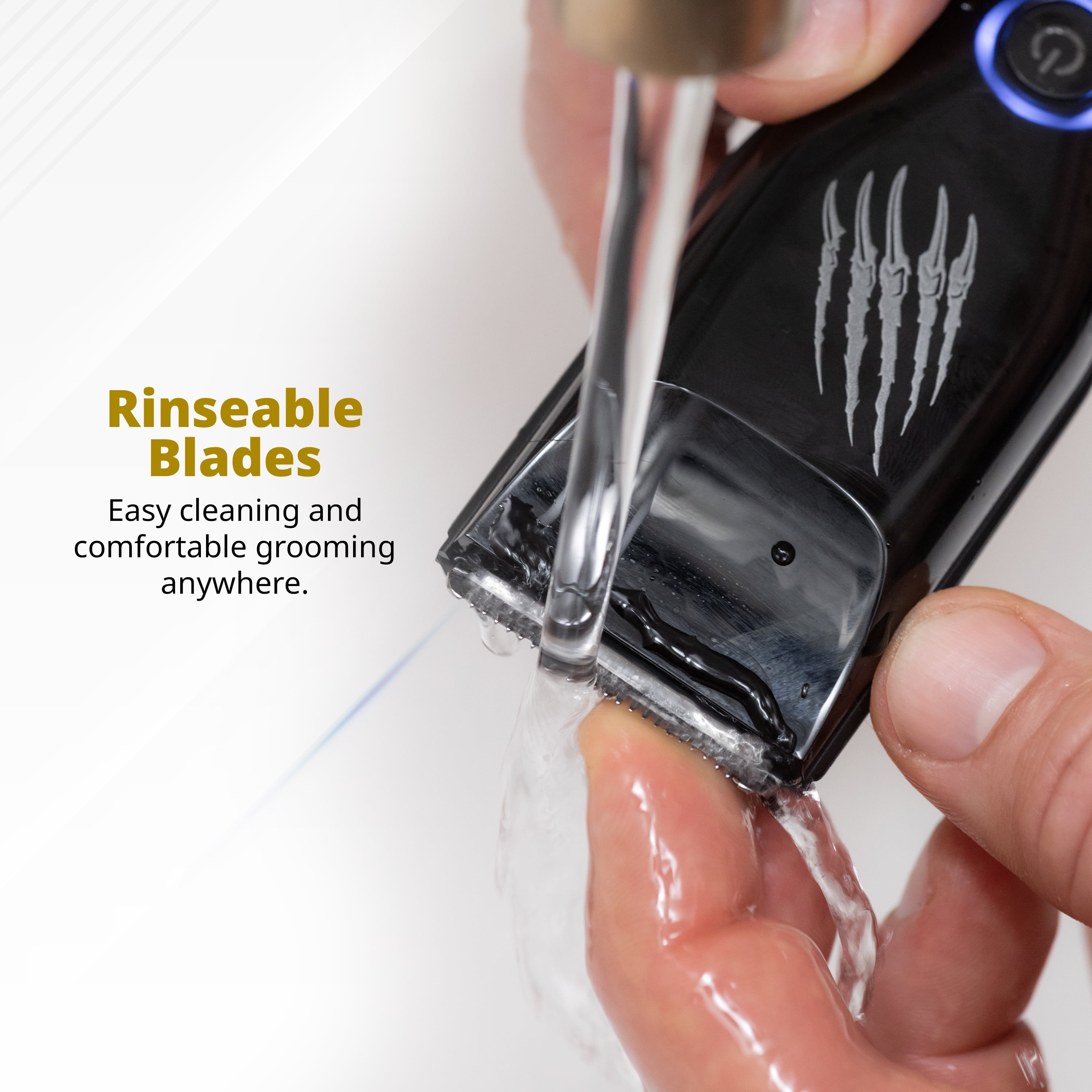 Wahl Tondeuse/Coupe-poils corporelle Grizzly avec lame extra-large, autonomie 120 min, étanche, chargement USB – Modèle 3296 WAHL GRIZZLY TOND