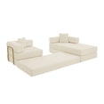 thumbnail image 4 of 108'' Modular Sectional Sofa, L-Shape Chaise Boneless Cloud Couch, Sponge Compression Fold-Out Sofa Bed with Removable Backrest, No Assembly,Beige, 4 of 11
