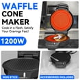 thumbnail image 3 of Mailand 7.5" Waffle Cone Maker Machine, Ice Cream Cone Maker for Waffle Bowl & Thin Waffle Crispy, Browning Control, 1200W, Cone Roller & Bowl Press Included, Graphite, 3 of 7