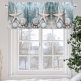 thumbnail image 5 of Ocean Coral Valances for Windows, 42 x 12in, Shell Starfish Plant Leaf Coastal Rustic Rod Pocket Kitchen Valance Curtain Light Filtering Window Treatments for Living Room Bedroom, 1 Panel, 5 of 7