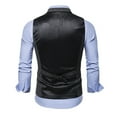 thumbnail image 4 of IROINNID Men's V-Neck Peak Lapel Sleeveless Solid Color Casual Single-breasted Vest Gilet Fit Breathable Business Streetwear Jacket, 4 of 8