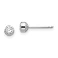thumbnail image 1 of 14k White Gold 4mm April Crystals Stud Earrings Tool Ear Piercing Supply Birthstone, 1 of 5