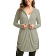 thumbnail image 5 of VBVC Women's UPF 50+ Full Zip Sun Protection Hoodie,Drawstring Beach Cover Up For Women,Ladies' Quick Dry Long Sleeve Swim Tunic with Pockets,Beige,S-3XL, 5 of 8