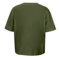thumbnail image 5 of LIIPEE Girls Shirts Solid Color Short Sleeve Round Neck Tshirt Kids Stylish Vacation Tee,Army Green,5-6 Years, 5 of 8