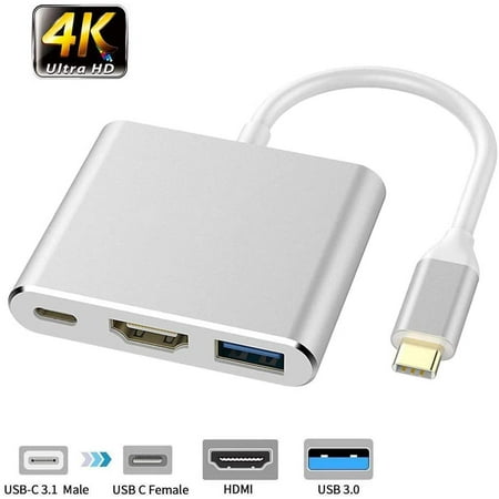 USB C to HDMI Adapter 4K Video Converter Type C HDMI Multiport AV Converter USB 3.0 Port Compatible MacBook,MacBook Pro/Air, Samsung Galaxy S9/S10/ S20/ S21/Note 9/Note 10/Note 20