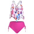 thumbnail image 1 of Además Tamaño de la carcasa Imprimir entrecruzado Cinched baño tankini Rosegal Camisetas sin mangas de talla grande, 1 of 5