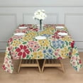 thumbnail image 3 of Pioneer Flower Floral Print Pattern Square Tablecloth,Waterproof Square Table Cover,Wipeable Spillproof Washable Table Cover for Home Kitchen Party Decor 42"X42"(107x107cm), 3 of 6