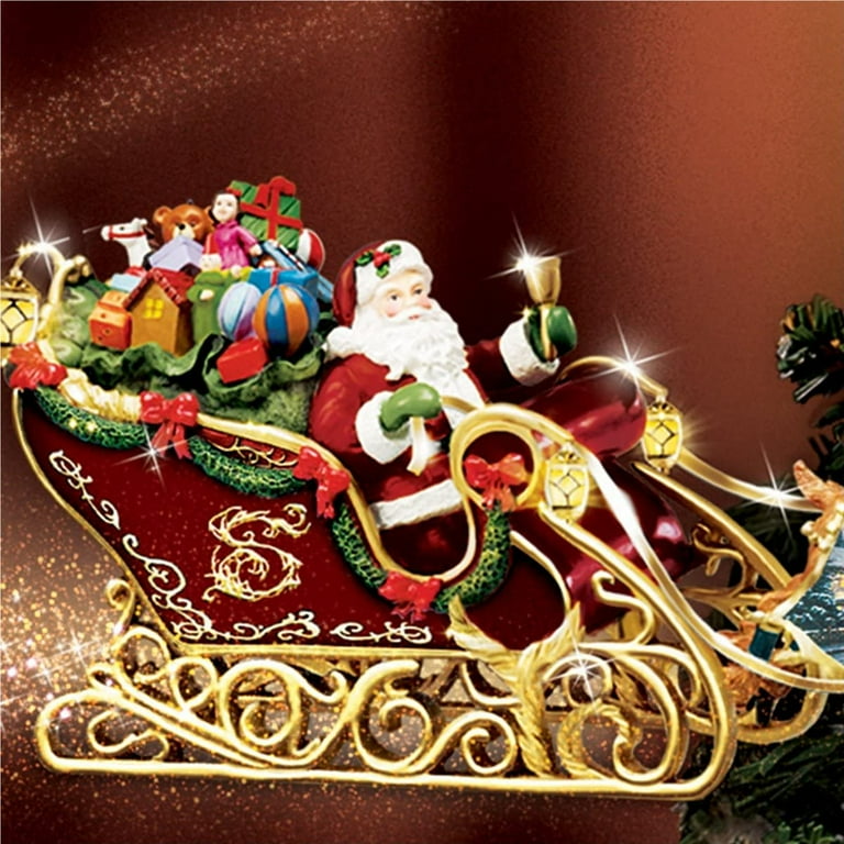 ★トーマスキンケード クリスマス サンタ＆トナカイ オルゴール ライトアップ ☆トーマスキンケード クリスマス サンタ＆トナカイ オルゴール ライト